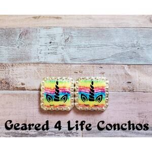 Unicorn concho, kids horse tack unicorn tack, bridle rosette, saddle concho